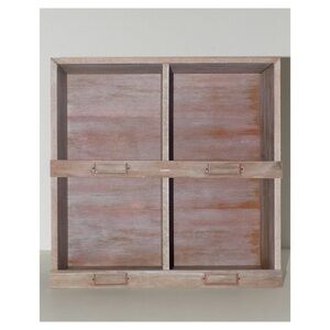 Mini Natural White Washed Wooden Farmhouse Shelf